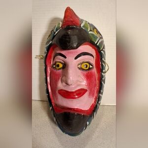 Vintage Mexican Guerrero Folk Art Wood Ceremonial Dancing Mask